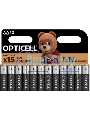 Элемент питания алкалиновый AA/LR6 (блист. 12шт) Basic Opticell 5051010