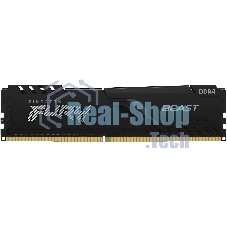 Оперативная память Kingston Fury Beast, DDR4, 32GB (1x32GB), 3600MHz, CL18, DIMM, с радиатором, черный