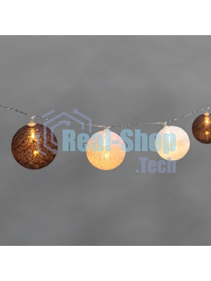Тайские фонарики Neon-night Вельвет 3,5 м, 20 LED, прозрачный ПВХ, теплый белый, питание USB