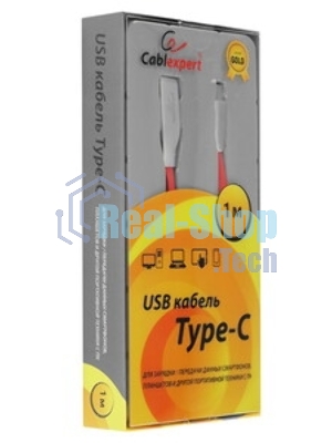 Кабель USB2.0 Cablexpert CC-G-USBC01R-1M, AM/Type-C, серия Gold, длина 1м, красный, блистер
