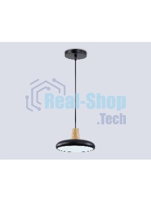 Светильник Ambrella light FL4839 BK/WD черный/дерево 24W 3000-6000K D200*800 (без ПДУ)