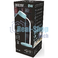 Светильник настольный Gauss Qplus модель GTL602 8W 600lm 4000K 170-265V бирюзовый диммируемый LED 1/8