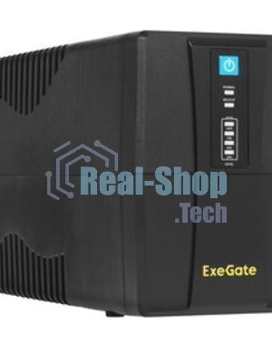 Источник бесперебойного питания ExeGate Power NB-650.LED.AVR.4C13 (650VA/390W, LED, AVR, 4*C13, батарея 12V 7Ah, черный)