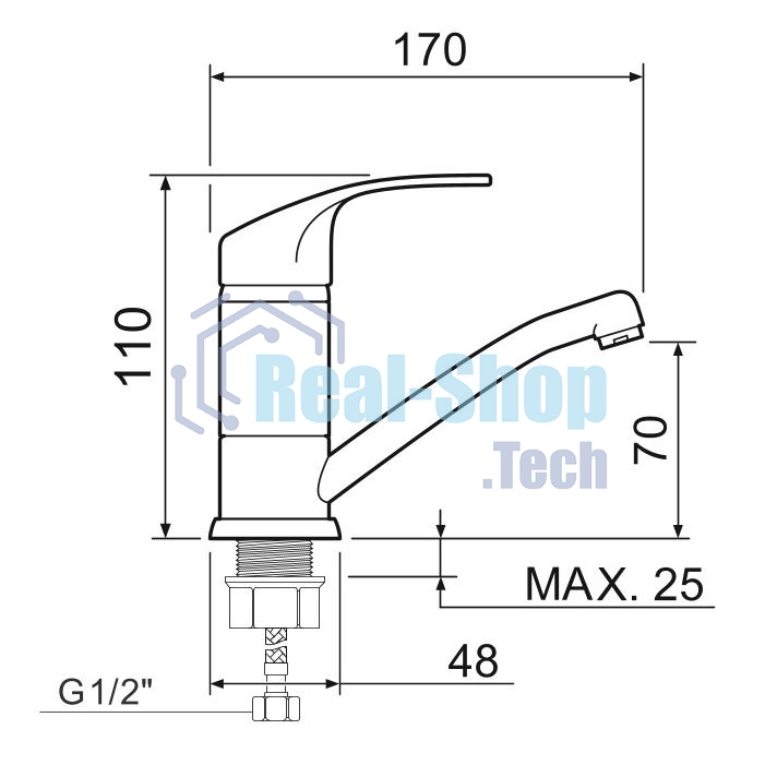 SL85-004FBS-15 Смеситель для кухни, ø35