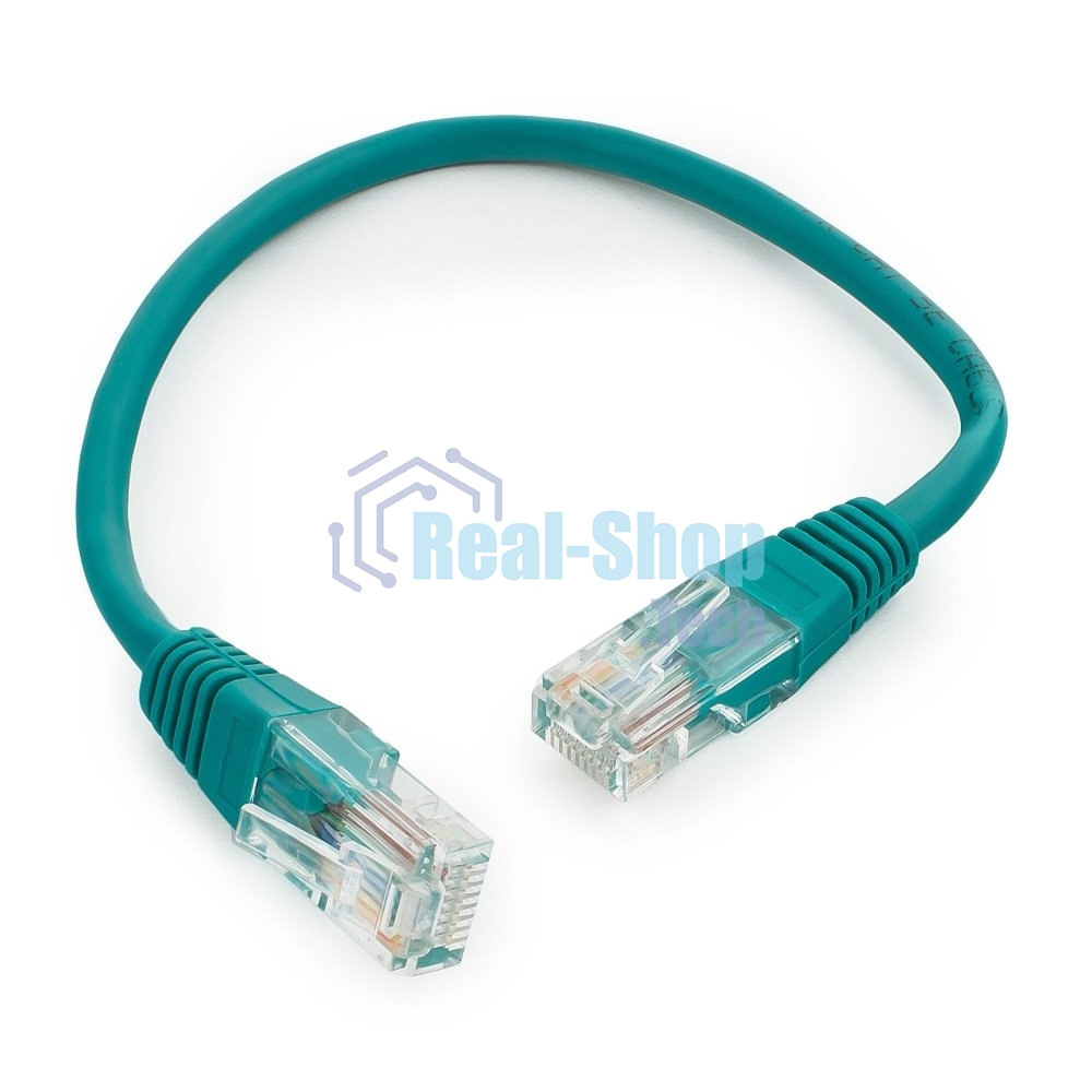 Патч-корд UTP Cablexpert cat.5e 0.25м, литой, многожильный, зеленый