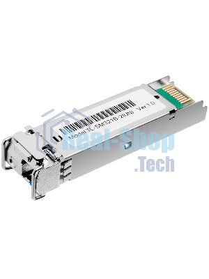 Модуль TP-Link SFP 1000Base-BX WDM Bi-Directional SFP module, TX: 1310 nm and RX: 1550 nm, 1 LC Simplex port, up to 2 km transmission distance in 9/125 μm SMF (Single-Mode Fiber), Supports Digital Diagnostic Monitoring (DDM).