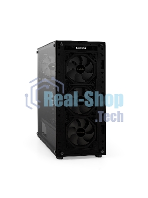 Компьютерный корпус Miditower ExeGate i3 BASE (ATX, без БП, с окном, 1*USB+1*USB 3.0, аудио, 4 вент. 12см с RGb подсветкой)