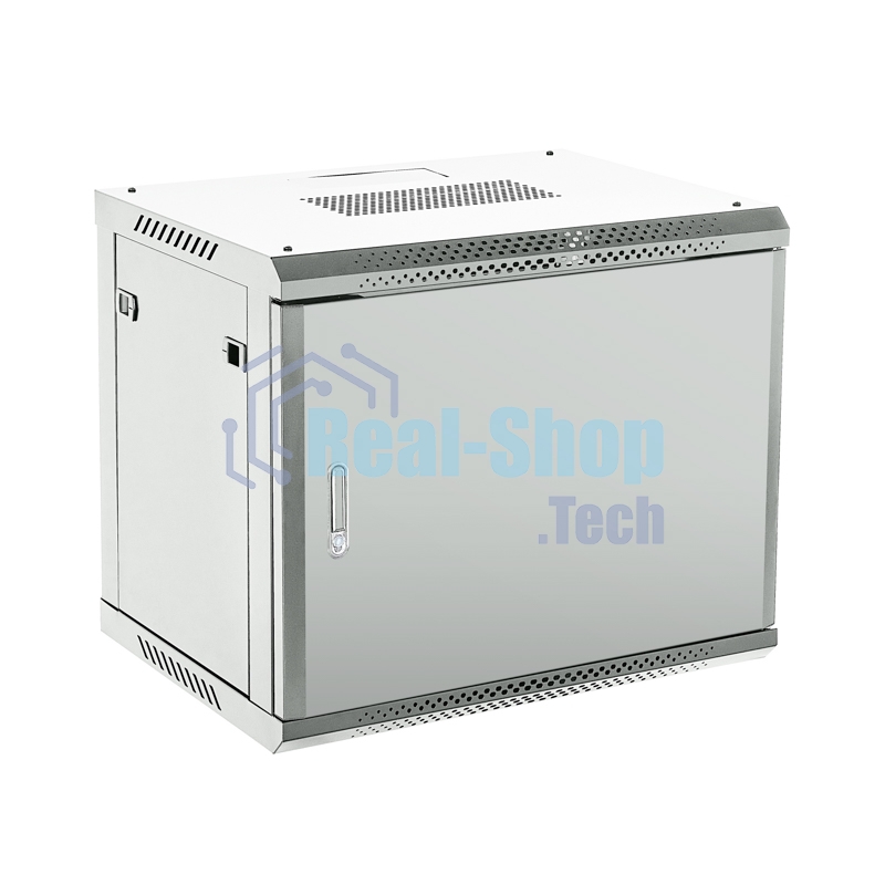 Шкаф коммутационный Rexant настенный 12U 600x600 мм пер. дв. металл серый