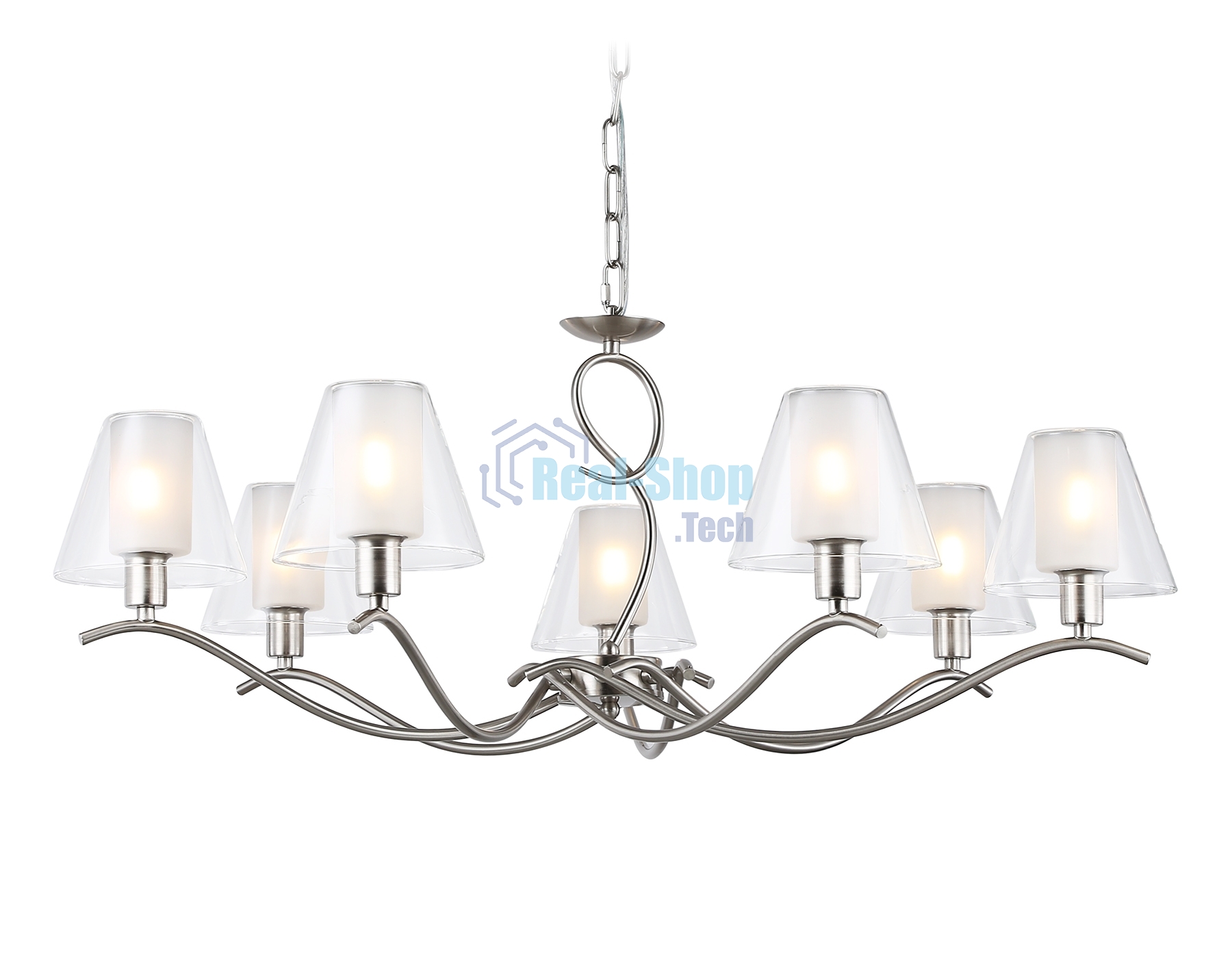Люстра Ambrella light LH57083/7 SN/FR никель/белый матовый E14/7 max 40W D840*790