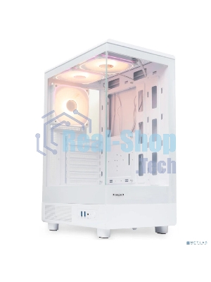Компьютерный корпус HSPD F510, Panoramic Mid Tower, белый, TG, 0.5 SPCC, 3x120мм ARGB ATX, mATX, mITX 180/280/160мм 1x2.5