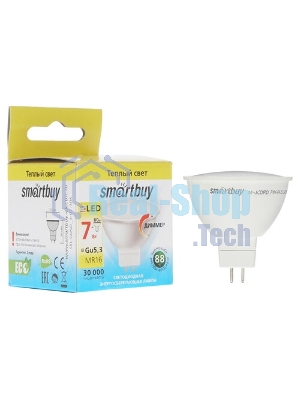Лампа светодиодная диммер Smartbuy-Gu5D_3-07W/3000