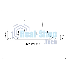 Светильник Ambrella light TN52344/2 SBK/GBK черный песок/черный глянец GX53 max 12W 220*115*25
