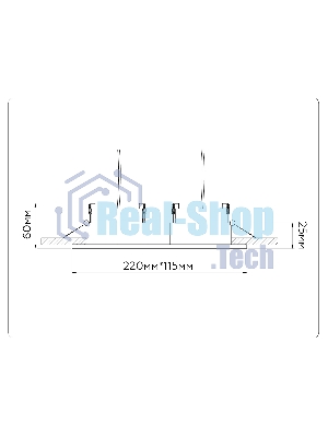 Светильник Ambrella light TN52344/2 SBK/GBK черный песок/черный глянец GX53 max 12W 220*115*25