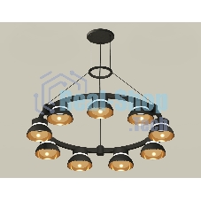 Светильник Ambrella light XR92051702/9 SBK/PYG/CL черный песок/золото желтое полированное/прозрачный GX53 (A9205,C9242,N8145)
