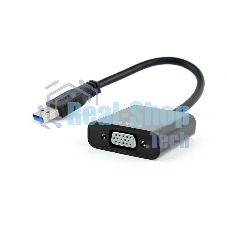Видеоадаптер (конвертер) USB 3.0 --> VGA Cablexpert AB-U3M-VGAF-01, черный