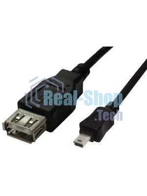 Кабель Buro USB A(f)-miniUSB черный 0.2м (OTG_MINI)
