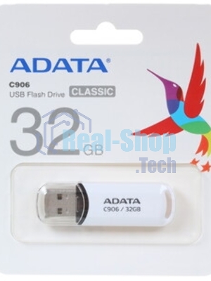 Флешка USB ADATA C906 (AC906-32G-RWH), 32Gb, USB 2.0, R/W 15/5, белый