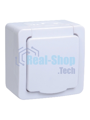Розетка одноместная IEK ERMP12-K01-16-54-EC РСб20-3-ГПБб роз.1м с з/к о/у IP54 (цвет крышки:белый) ГЕРМЕС PLUS