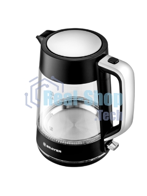 Электрочайник BRAYER BR6102 черный, 1.7 л, 2200 Вт, скрытый нагревательный элемент