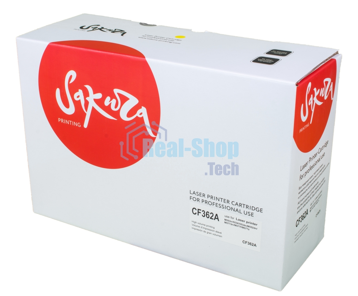 Картридж лазерный Sakura CF362A для HP Color LaserJet Enterprise M553n/553X/553dn HP Color LaserJet Enterprise M552dn, желтый, 5000 к.