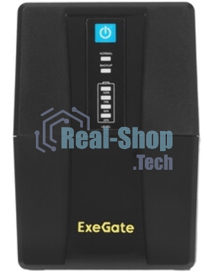 Источник бесперебойного питания ExeGate Power NB-800.LED.AVR.2SH (800VA/480W, LED, AVR, 2*Schuko, батарея 12V 9Ah, Black)