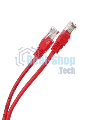 Патчкорд литой Aopen/Qust UTP кат.5е 0,5м красный