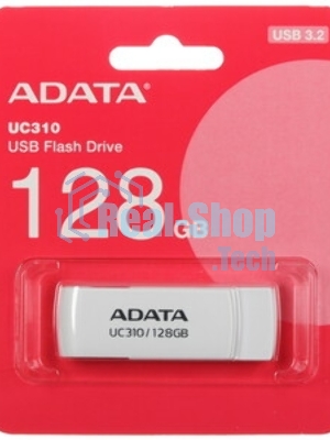 Флешка USB ADATA UC310 (UC310-128G-RWH), 128Gb, USB 3.2 Gen1, R/W 100/30, белый