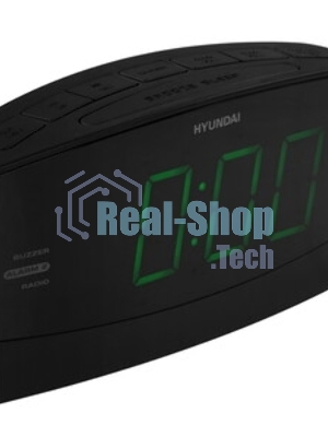 Радиобудильник Hyundai H-RCL238 черный LCD подсв:зеленая часы:цифровые FM