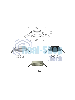 Корпус светильника C6513 SBK черный песок D80*H25mm MR16 GU5.3