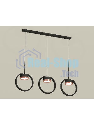 Светильник Ambrella light XB9107104/3 SBK/PPG черный песок/золото розовое полированное GX53 (C9107, N8126)