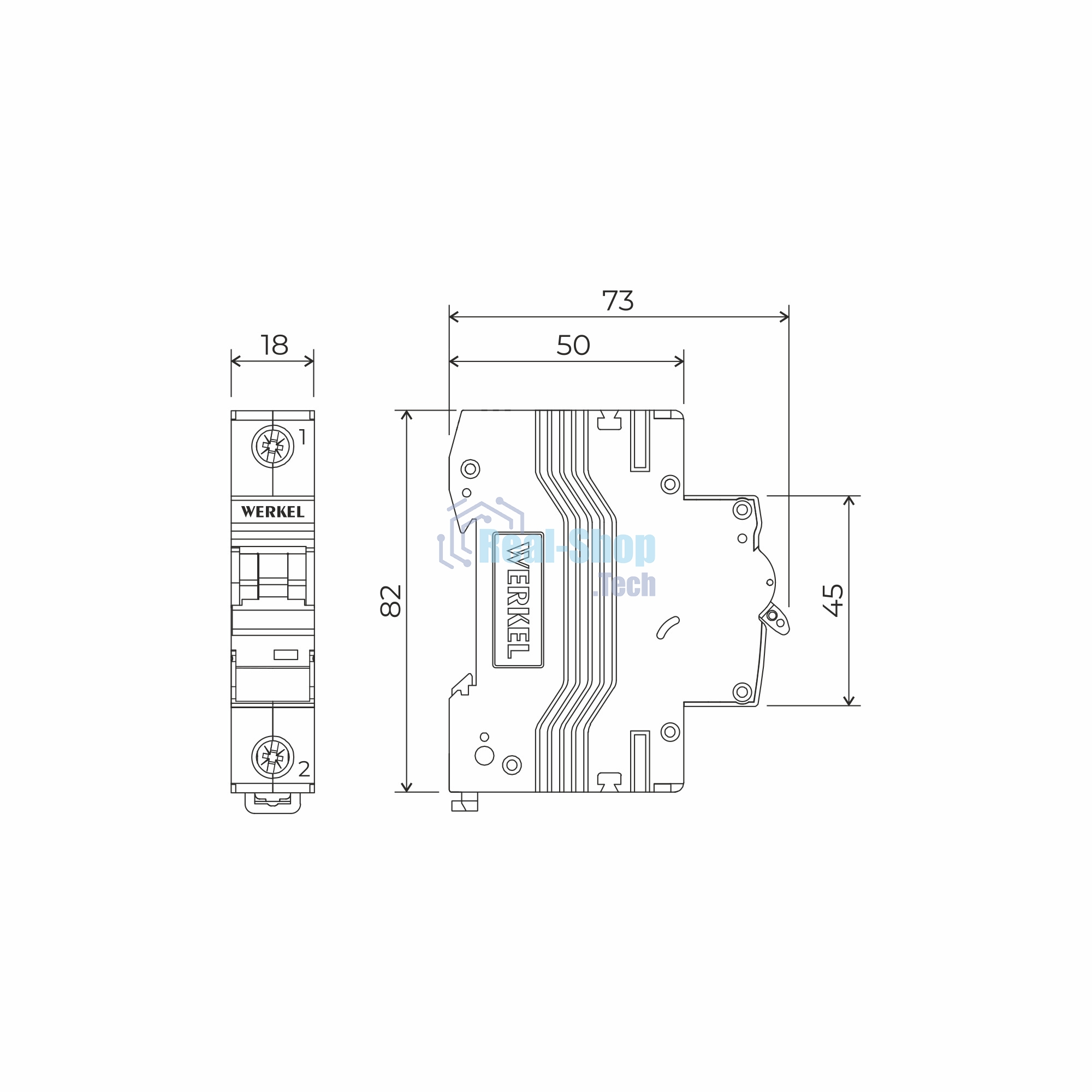 Автоматический выключатель Werkel 1P  63 A  C  6 кА W901P636