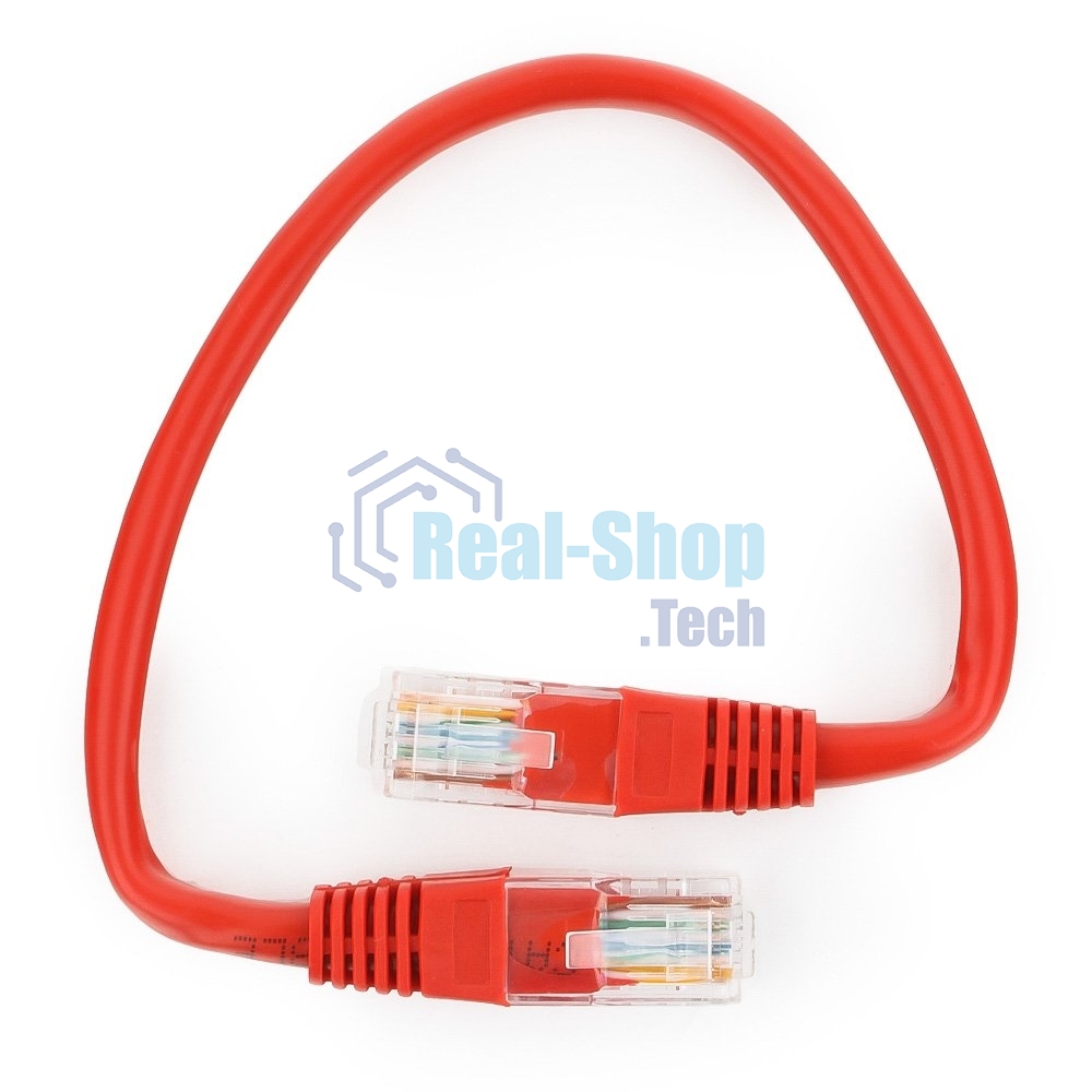 Патч-корд UTP Cablexpert cat.5e, 0.25м, литой, многожильный, красный