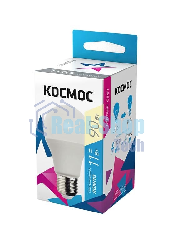 Лампа светодиодная Космос LED BASIC A60 11Вт 220В E27 3000К