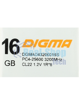 Оперативная память Digma, DDR4, 16GB (1x16GB), 2666MHz, CL19, DIMM