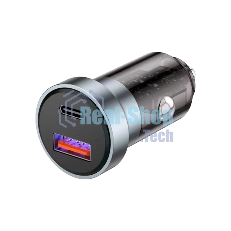 Автомобильное зарядное устройство c двумя портами Rexant (USB-A + USB-C) c LED-подсветкой, 20Вт