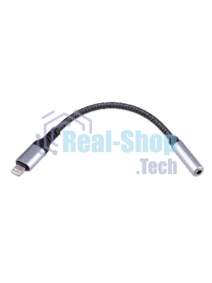 Кабель-переходник AUX Cablexpert CCA-LM3.5F-AL Lightning(M)/Jack3.5(F), алюминий+нейлон.оплётка, 0.15м, пакет