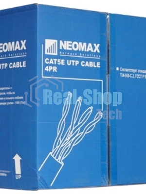 Кабель NEOMAX NM710021-100М-РТ U/UTP cat.5e 4x2x0.52, 24 AWG, медь, внутренний, PVCLS нг(А)-LSLTx, 100м, зеленый
