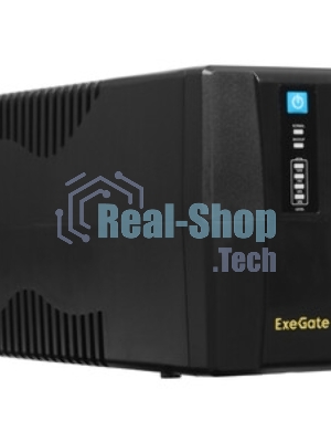 Источник бесперебойного питания ExeGate Power NB-850.LED.AVR.4C13 (850VA/510W, LED, AVR, 4*C13, батарея 12V 9Ah, черный)