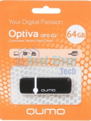 Флешка USB QUMO 64Gb USB 2.0 Optiva 02 Black, цвет корпуса черный (QM64GUD-OP2-black)