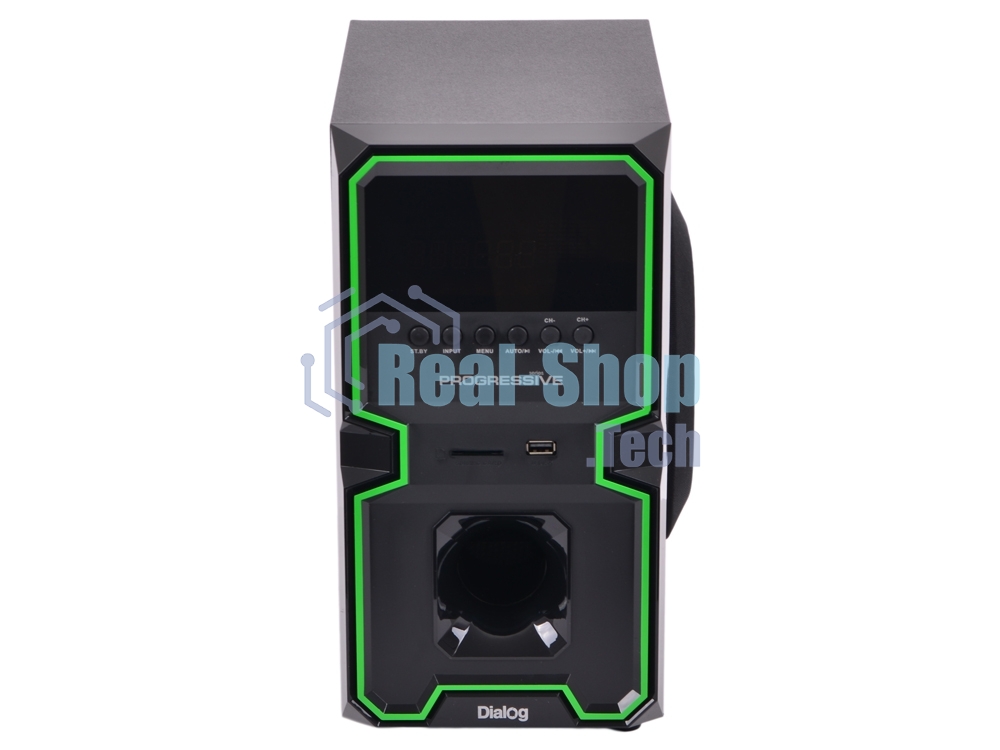 Акустическая система Dialog Progressive AP-222B BLACK - акустические колонки 2.1, 30W+2*10W RMS, Bluetooth, USB/SD reader