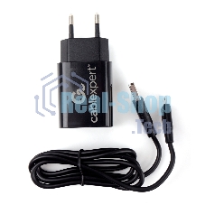Сетевое зарядное устройство Cablexpert MP3A-PC-35 USB 2 порта, 2.4A, черный + кабель 1м micro