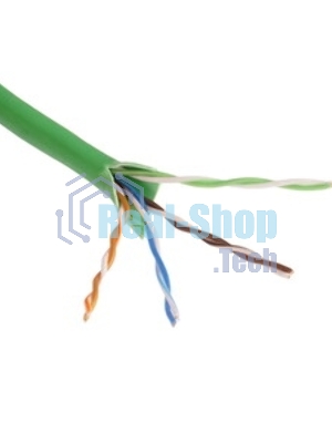 Кабель NEOMAX NM710021-100М-РТ U/UTP cat.5e 4x2x0.52, 24 AWG, медь, внутренний, PVCLS нг(А)-LSLTx, 100м, зеленый