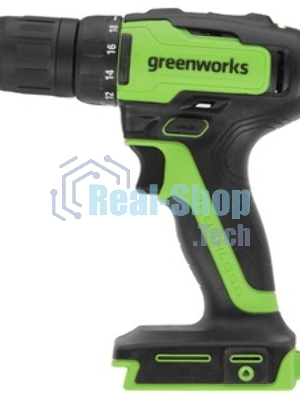 Дрель-шуруповерт GREENWORKS GD24DD35, 24 В, 2 Ач, 35 Нм, бесщеточный