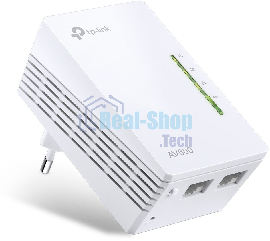 Сетевое оборудование TP-Link TL-WPA4220 300Mbps Wireless AV500 Powerline Extender, 500Mbps Powerline Datarate, 2 10/100Mbps Fast Ethernet ports, HomePlug AV, Plug and Play, WiFi Clone, Single Pack