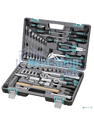 Набор инструментов Stels 141041/2'' 1/4'' CrV пластиковый кейс  76 предм.
