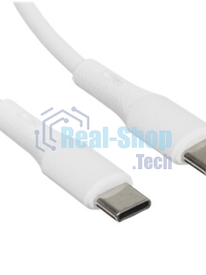 Кабель USB2.0 Cablexpert CC-USB2S-CMCM-1M-W Type-C/Type-C, 3А, 65Вт, PD/QC3.0, силиконовый, 24AWG, медь, 1м, белый, пакет