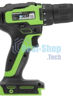 Дрель-шуруповерт GREENWORKS GD24DD35, 24 В, 2 Ач, 35 Нм, бесщеточный