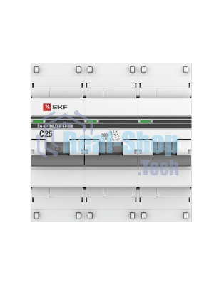 Выключатель автоматический модульный 3п C 25А 10кА ВА 47-100 PROxima EKF mcb47100-3-25C-pro