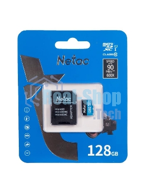 Флеш карта MicroSDXC 128Gb Netac Class 10 UHS-I U1 P500 Standart + адаптер NT02P500STN-128G-R