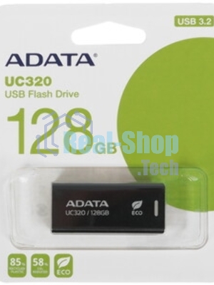 Флешка USB ADATA UC320 (UC320-128G-RBK/BK), 128Gb, USB 3.2, R/W 100/30, черный